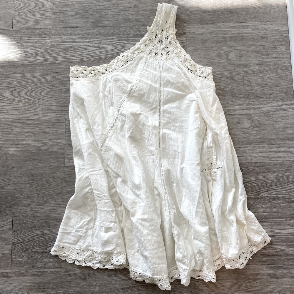 Free People One Shoulder White Lace Dress